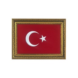 İşleme Desen Çerceve Nakış İşlemeli Türk Bayrağı