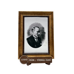 İpek Kadife Masaüstü Mustafa Kemal Atatürk Portresi