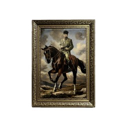 İpek Kadife At Üzerinde Mustafa Kemal Atatürk