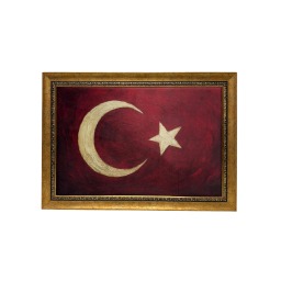 İpek Kadife Türk Bayrağı Tablosu