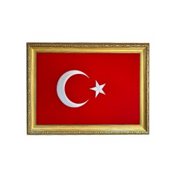 Premium Büyük Nakışlı Türk Bayrağı
