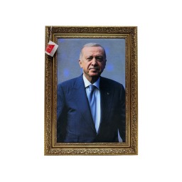 Dünya Lideri Recep Tayyip Erdoğan İpek Kadife Tablosu