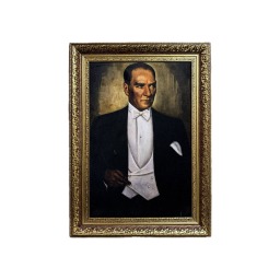 İpek Kadife Mustafa Kemal Atatürk’ün Klasik Fraklı Portresi