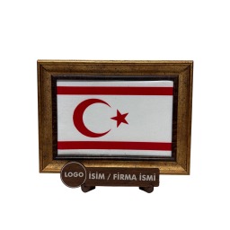 İpek Kadife Masaüstü Kıbrıs Bayrağı
