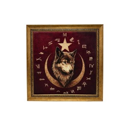 İpek Kadife Gök Börü Tamgası Tablosu