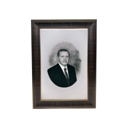 İpek kadife Cumhurbaşkanı Erdoğan'ın Makam Portresi