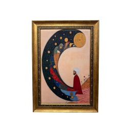 İpek Kadife Semaya Yolculuk Minyatür Tablo